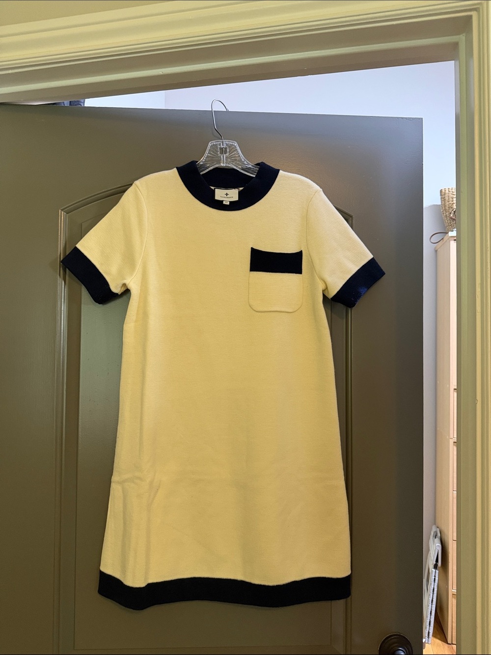 Tuckernuck Cream Mini Dress with Navy Trim - Picture 3 of 3